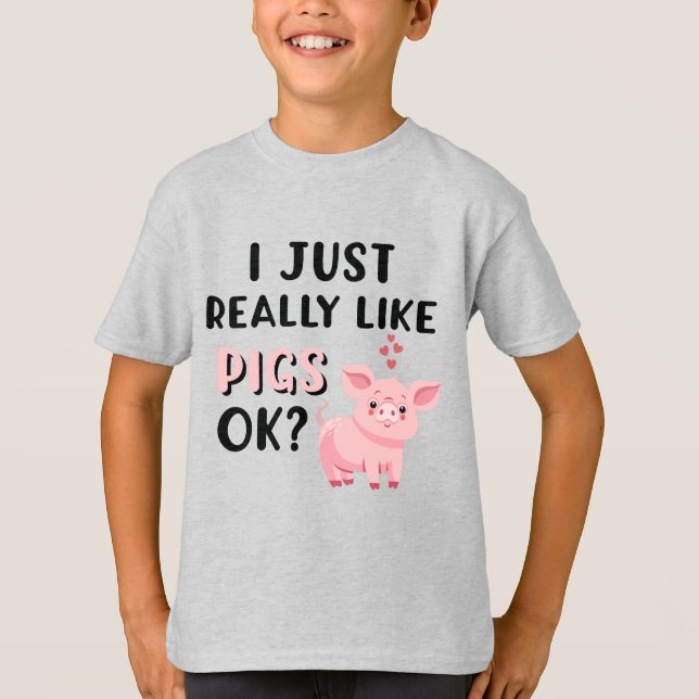Camiseta Me Gustan Los Cerdos. (Anverso)