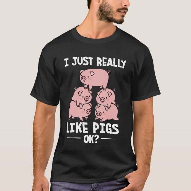 Camiseta Me Gustan Los Cerdos. (Anverso)