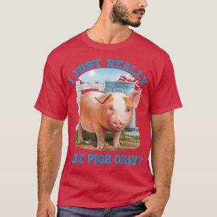 Camiseta Me Gustan Los Cerdos, Bien, Motivo Joven De Cerdo.