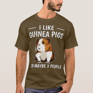 Camiseta Me Gustan Los Cerdos De Guinea Y Quizá 3 Personas