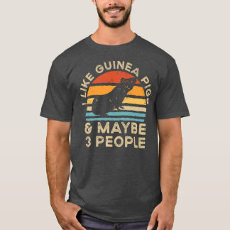Camiseta Me Gustan Los Cerdos De Guinea Y Quizá 3 Personas