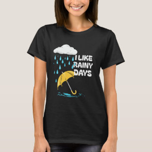Camiseta Me gustan los días lluviosos clima paraguas lluvia