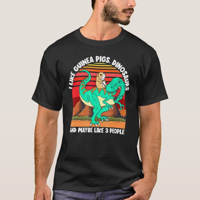 Camiseta Me Gustan Los Dinosaurios De Cerdos De Guinea Y Qu (Anverso)