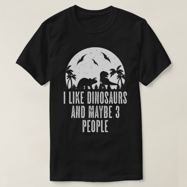 Camiseta Me Gustan Los Dinosaurios Quizá 3 Personas Dinos T (Diseño del anverso)