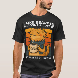 Camiseta Me gustan los dragones barbudos y el café y quizás