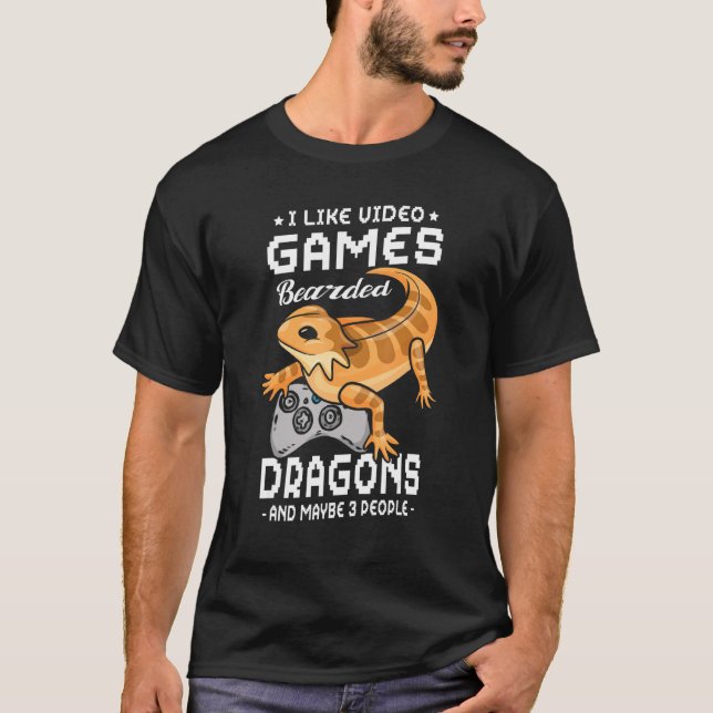 Camiseta Me Gustan Los Dragones Con Cabeza De Videojuegos Y (Anverso)