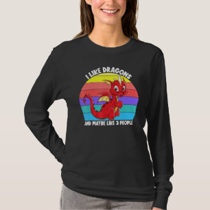 Camiseta Me Gustan Los Dragones Y Quizá 3 Personas Chicas D