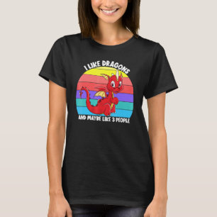 Camiseta Me Gustan Los Dragones Y Quizá 3 Personas Chicas D