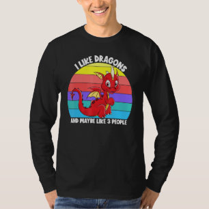 Camiseta Me Gustan Los Dragones Y Quizá 3 Personas Chicas D