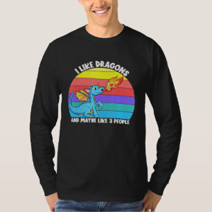 Camiseta Me Gustan Los Dragones Y Quizás 3 Personas Niños D