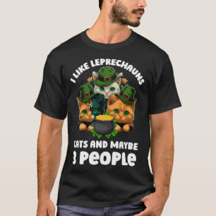 Camiseta Me gustan los duendes gatos y quizás 3 personas di