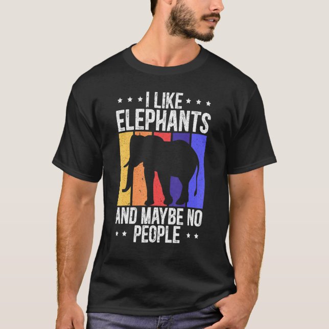Camiseta Me Gustan Los Elefantes Y Tal Vez Ninguna Gente De (Anverso)