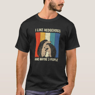 Camiseta Me gustan los erizos y tal vez 3 personas Retro er