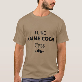 Camiseta Me Gustan Los Gatos De Mono De Maine Sobredimensio