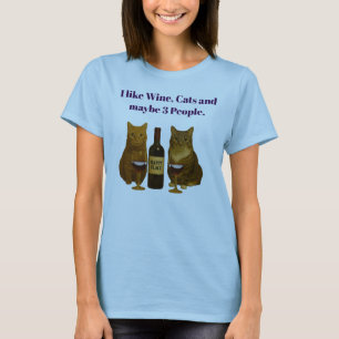 CAMISETA ME GUSTAN LOS GATOS DE VINO Y QUIZÁ 3 PERSONAS