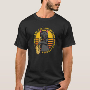 Camiseta Me gustan los gatos, el saxofón y quizás 3 persona