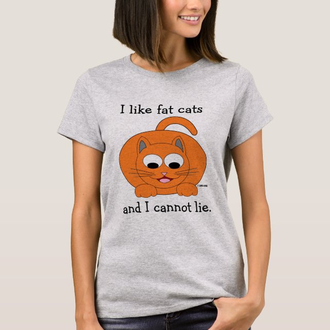 Camiseta Me gustan los gatos gordos y no puedo mentir Ginge (Anverso)