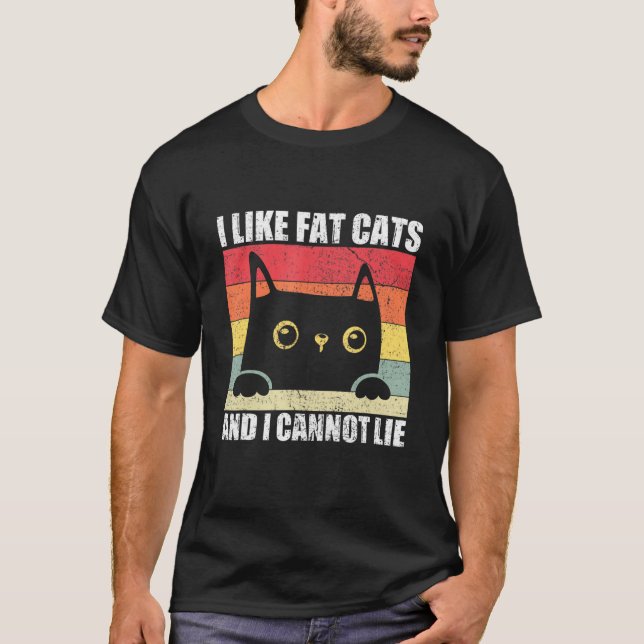 Camiseta Me Gustan Los Gatos Grasos Y No Puedo Mentir Gato  (Anverso)