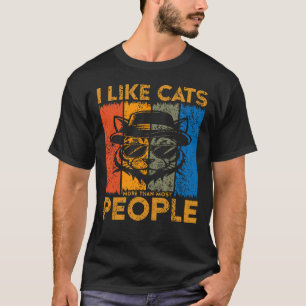 Camiseta Me gustan los gatos más que a la mayoría de la gen