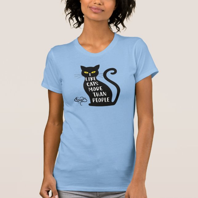 Camiseta Me Gustan Los Gatos Más Que La Gente (Anverso)