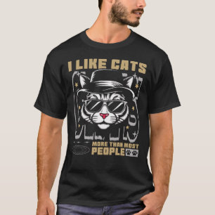 Camiseta Me gustan los gatos más que la mayoría de la gente