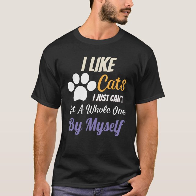 Camiseta Me gustan los gatos, pero yo no puedo comer uno en (Anverso)