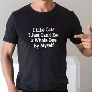 Camiseta Me gustan los gatos, pero yo no puedo comer uno en