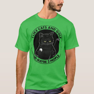 CAMISETA ME GUSTAN LOS GATOS Y EL GOLF TAL VEZ 3 PERSONAS