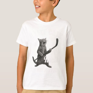 Camiseta Me gustan los gatos y el hockey, quizás 3 personas
