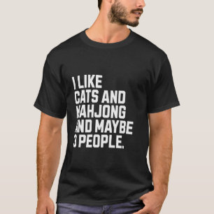 Camiseta Me gustan los gatos y el mahjong Amante de los gat