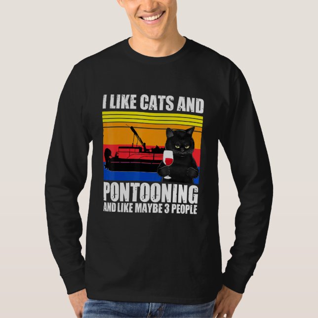 Camiseta Me Gustan Los Gatos Y El Pontooning Y Quizá 3 Pers (Anverso)