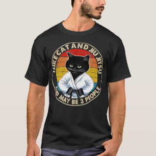 Camiseta Me Gustan Los Gatos Y Jiu Jitsu Y Quizá 3 Gatos