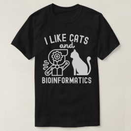 Camiseta Me gustan los gatos y la bioinformática