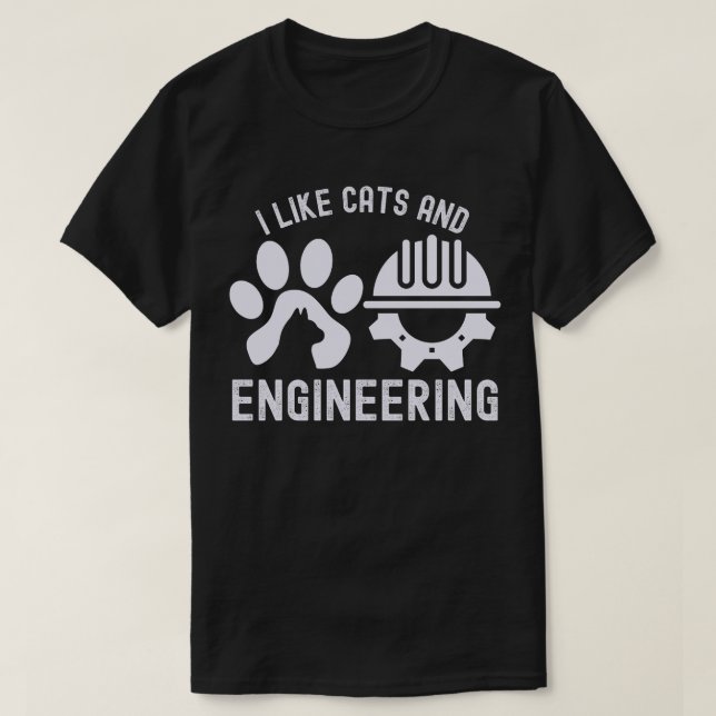 Camiseta Me gustan los gatos y la ingeniería, las citas de  (Diseño del anverso)