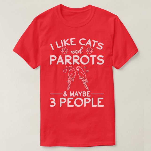 Camiseta Me Gustan Los Gatos Y Los Parroquias... Quizá 3 Pe (Diseño del anverso)