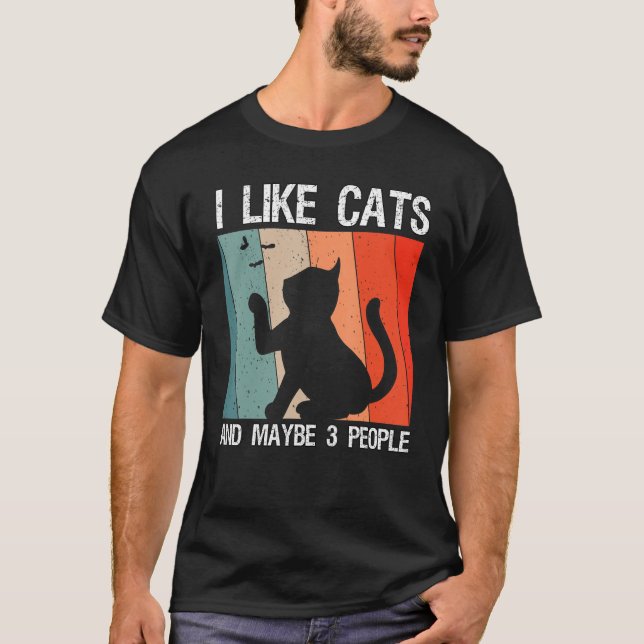 Camiseta Me Gustan Los Gatos Y Quizá 3 Gatos 1 (Anverso)