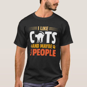 Camiseta Me gustan los gatos y quizás 3 personas para gatit