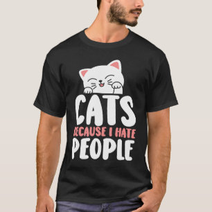 Camiseta Me gustan los gatos y tal vez como tres personas C