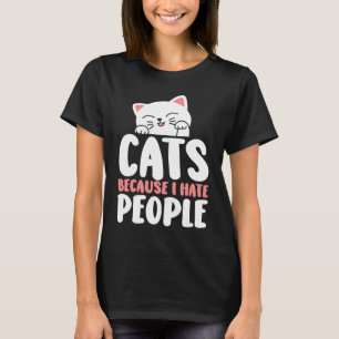 Camiseta Me gustan los gatos y tal vez como tres personas C