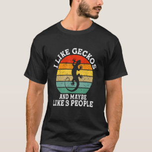 Camiseta Me Gustan Los Geckos Y Quizás 3 Personas Retro