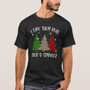 Camiseta Me Gustan Los Gruesos Y Sprucey Xmas Plaid Leopard