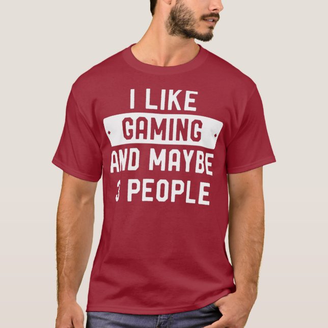 Camiseta Me Gustan Los Juegos Y Quizá 3 Personas (Anverso)