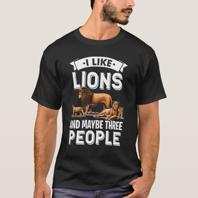 Camiseta Me Gustan Los Leones Y Un Paquete De Leones De Afr (Anverso)