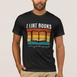 Camiseta Me gustan los libros y quizás tres personas retro 