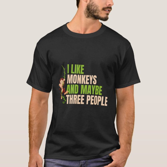 Camiseta Me Gustan Los Monos Animales Monos Hombres Chicas (Anverso)