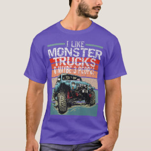 Camiseta Me gustan los MONSTER TRUCKS retro vintage & Quizá