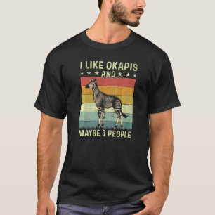 Camiseta Me gustan los okapis y tal vez 3 personas retro 60