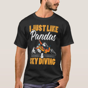 Camiseta Me gustan los pandas y el paracaidismo en paracaíd