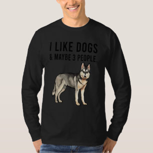 Camiseta Me gustan los perros Husky siberianos y quizás 3 p