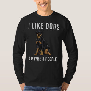 Camiseta Me Gustan Los Perros Rottweiler Y Quizá 3 Personas